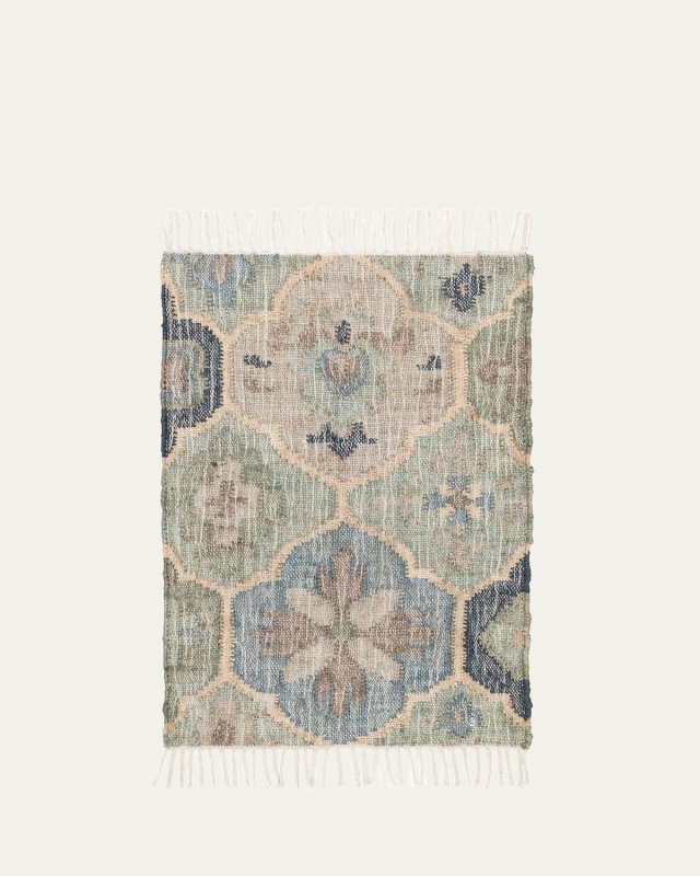 Pali Blue Handwoven Jute Rug, 9' x 12'